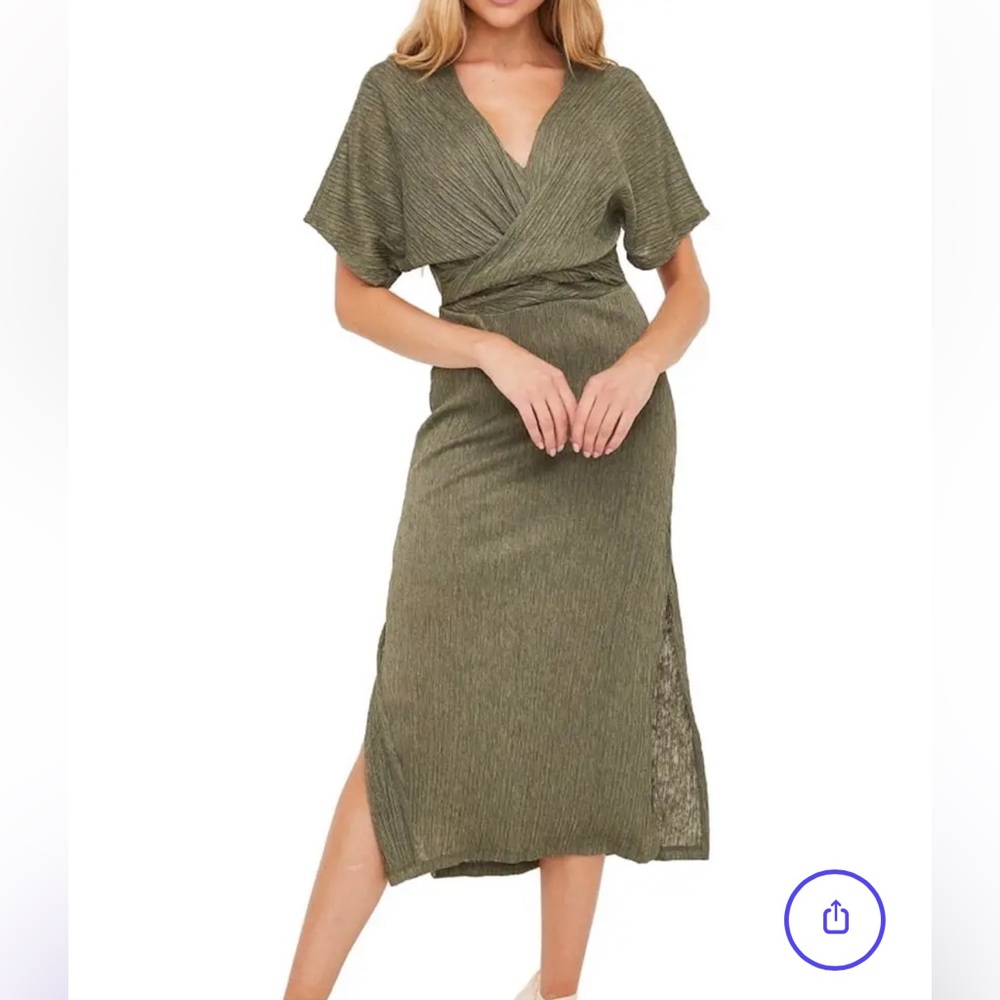 Nordstrom Olive V-Neck Dress